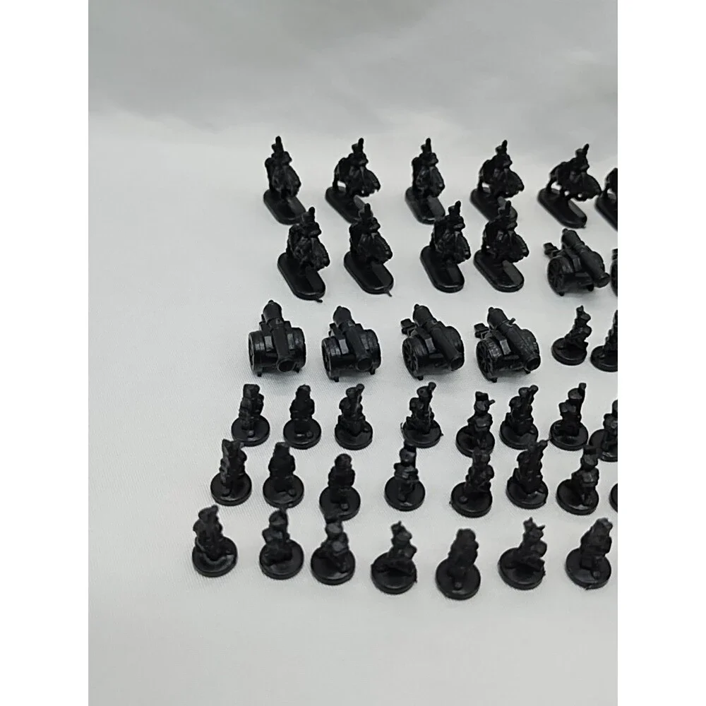 Set Of (60) 1993 Risk Black Board Game Player Pieces